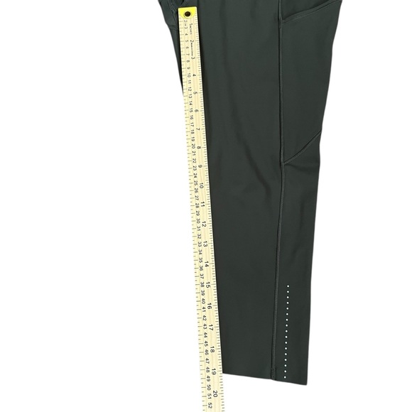 Lululemon Fast & Free Green Crop ll Nulux 19” Leggings Running Workout Sz 8 - Picture 11 of 12